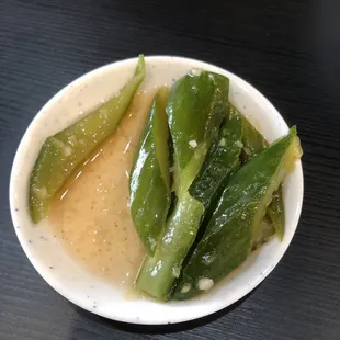 Garlic marinated cucumbers