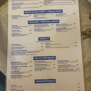 the menu