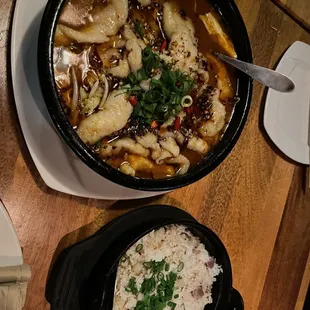Boiled Fish Filet in Chili Oil Xuanwei Ham &amp; Potato Rice