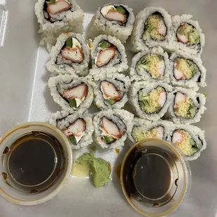 Tempura Crab Roll (left) and Crunchy Crab Roll (right)