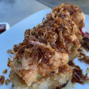 Spicy Albacore on Crispy Rice w/Truffle Soy