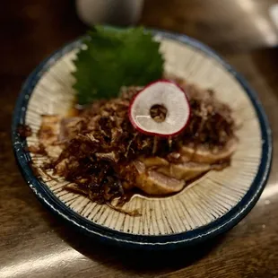 Albacore Crunchy Onion Sashimi. Delicious!