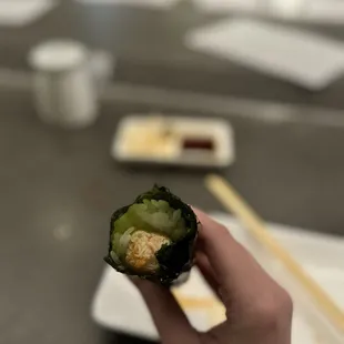 Baked crab hand roll