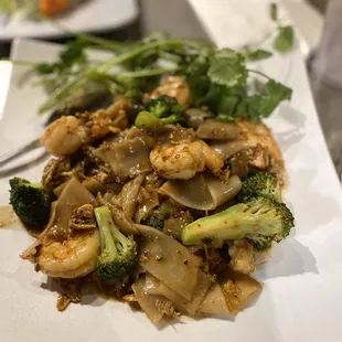 Pad see ew ($14, add shrimp $4)