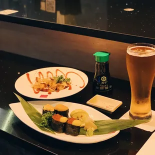 Takoyaki, Sapporororo, Ikura with quail egg and some uni boii