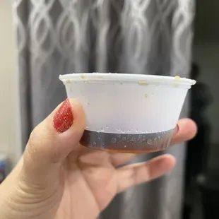 this is how much tempura sauce and soy sauce they give here lol