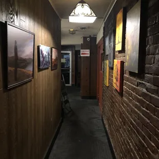 a hallway leading to the bar