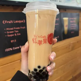 dark roast oolong (boba) milk tea (L)