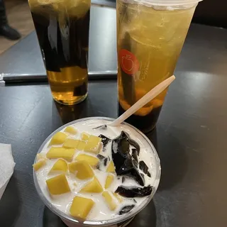 Mango and Grass Jelly Coconut Ice