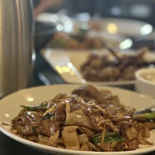 a plate of chinese food