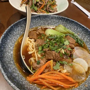 Beef &amp; jalapeño rice, beef noodle soup
