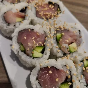 Yellowtail roll, look at those thiccck chunks