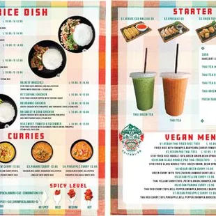 a menu for specials lunch set