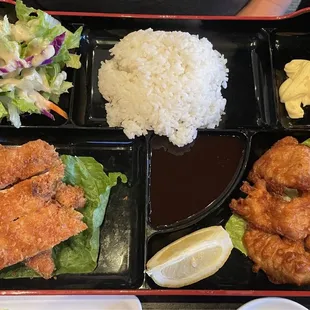 Chicken Katsu and Chicken Karaage bento