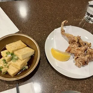 two plates of food on a table