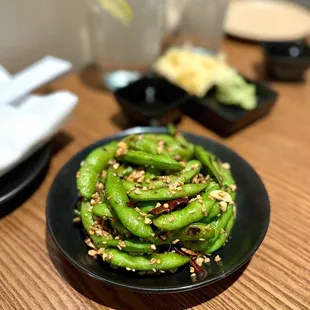 Spicy Garlic Edamame
