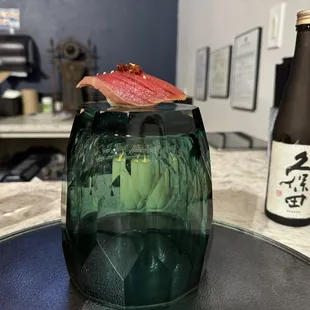 drink, sushi and sashimi