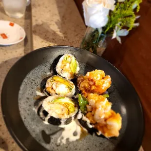 Wild lobster tempura roll..
