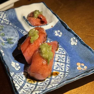 Toro nigiri and sashimi