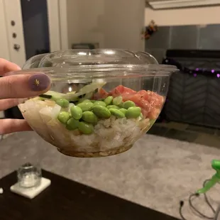 Two protein bowl just barely halfway full