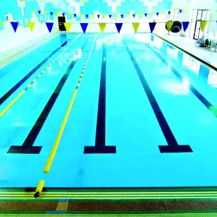 Indoor pool for laps, lessons and water fitness classes.