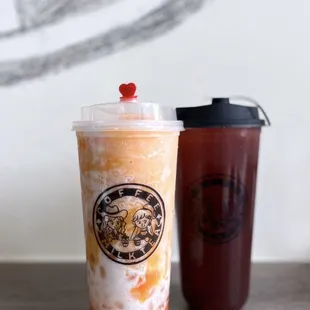 Persimmon Coconut Milk Smoothie + Cherry Green Tea | $5.95 each