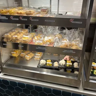a display of food items
