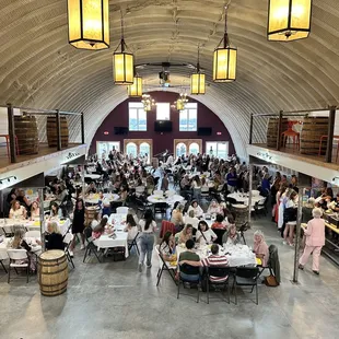 This is the wine hanger set up for dinner normally used for crushing and processing grapes into wine