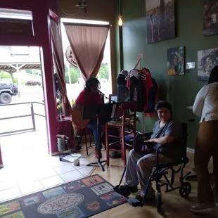 a woman in a wheel chair
