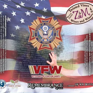 Commemorative label for the VFW
