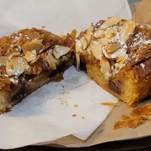 Chocolate Almond Croissant 3.2.24 - I cut it in half.