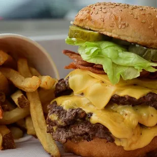 Double Cheeseburger &amp; Fresh Cut Fries!