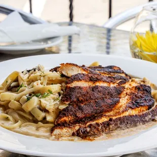 Blackened chicken Alfredo Pasta