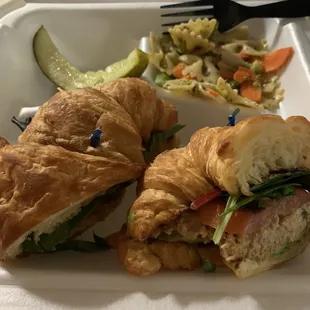 Chipotle Chicken Salad Sandwich w/pasta salad