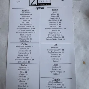 menu