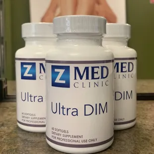 Ultra Dim. Suppliment Facts: Dinndolylmethane(DIM) 100 mg Other Ingredients: Medium Chain triglycerides vitamin E, sunflower lecithin; gelat