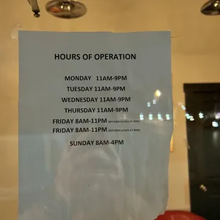 New hours 5/2022
