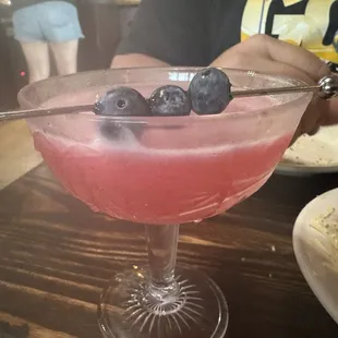 Limoncello with blueberries