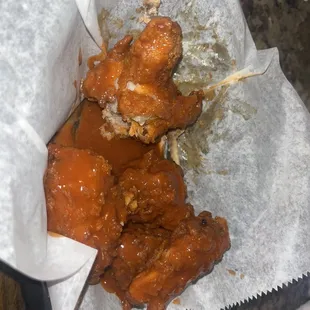chicken wings in a basket