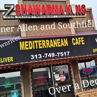 the front of the restaurant