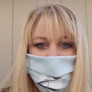 Z Studio Salon Director Dena, sporting her mask as we reopen May 1, 2020, with new safety and sanitary initiatives.