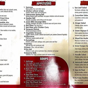 Menu. Main Dishes, Appetizers, Soups &amp; Salads.