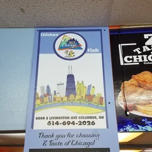 a sign in a restaurant