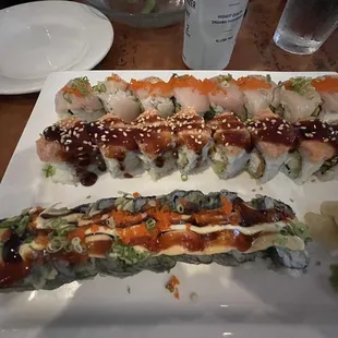 King roll in the middle, Athens roll and Toyota roll. The one of front is awesome!