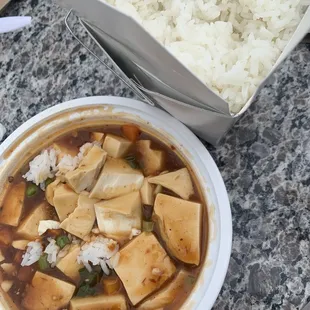 Ma Po Spicy Tofu + white rice