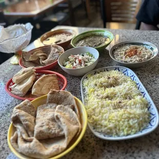 Sudanese Molokheyya with mutton/lamb Gorrasa and Sudanese meat stew (Gorrasa b Dama)  Peanut Butter Salad