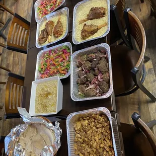 a table full of food