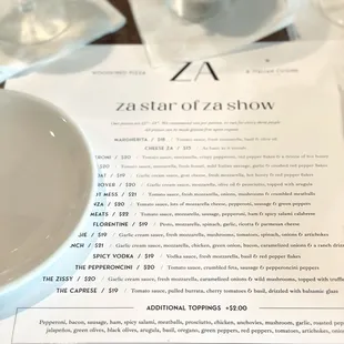 menu