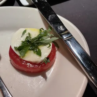 Caprese with tomato fresh mozzarella and basil