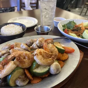 Hibachi shrimp and chicken